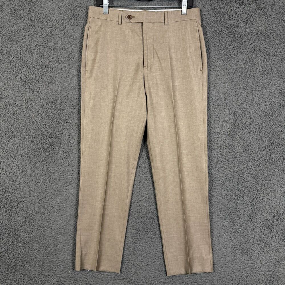 Brooks Brothers Pants Mens 32x29 Beige Tan Regent Slim Fit Dress Slacks Wool